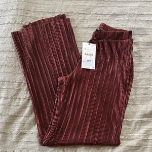 NWT Zara Burgundy Pleated Pants